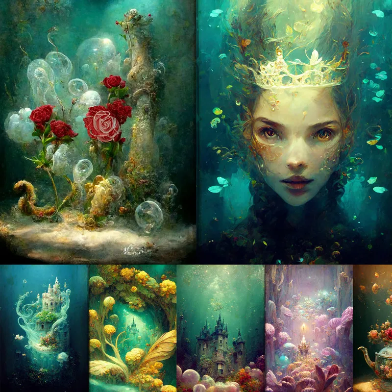 

1Pack Marine Sea Castle Fairy Sticker DIY Craft Scrapbooking Album Junk Journal Decorative Stickers