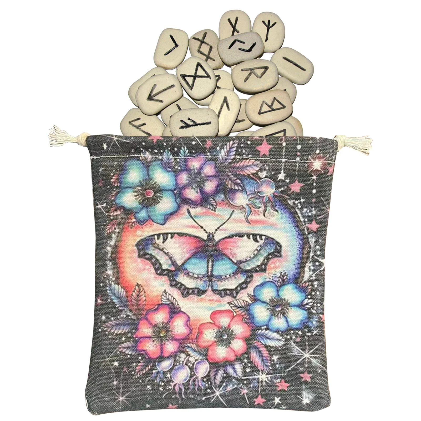 

Сумка Tarot 5,12 x 7,09in, сумка для хранения Таро, мистический узор, сумка на шнурке, мягкий мешочек для ювелирных изделий, ручные подарочные пакеты ...