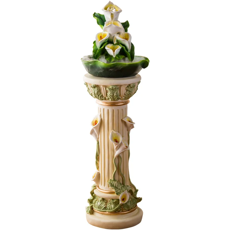 

TT European-Style Creative Water Fountain Living Room TV Cabinet Humidifier Decoration Large Floor Home Ornament