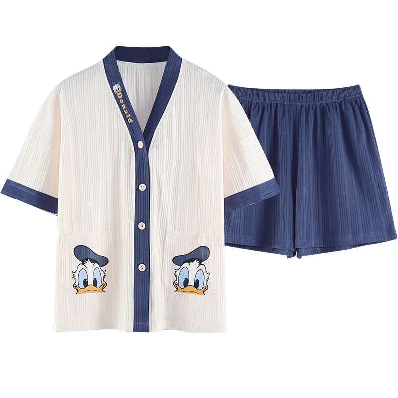 

Kawaii Disney Series New Style Pajamas Spring and Summer Pure Cotton Thin Short Sleeve Shorts Suit Women's Loose Home Clothes
