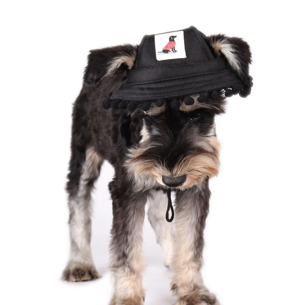 

Dog Hat Round Brim Plush Ball Pet Baseball Hat Dog Cap Pet Outdoor Sun Protection Sunbonnet Dog Hat for Small Medium Large Dogs