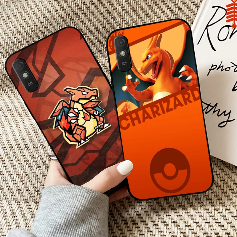 

Japan Pokemon Pikachu Phone Case For Xiaomi Redmi 9A Case For Redmi 9AT Silicone Cover Coque Liquid Silicon Black Funda Soft