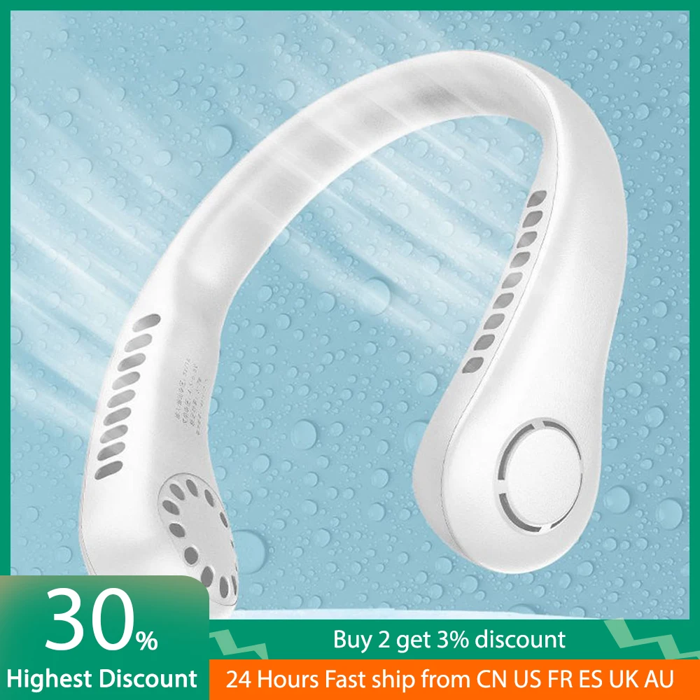 

Мини-вентилятор без лопасти, 3000 мА · ч, USB-разъем, подвесной, на шее, для дома, занятий спортом, путешествий, летний