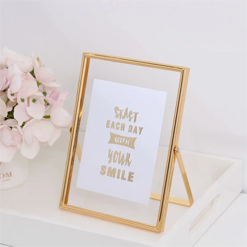

Metal Photo Frame Picture Card Holder Art Frame For Poster Kids Friends Couple Wedding Party Photos For Room Vintage Decoration