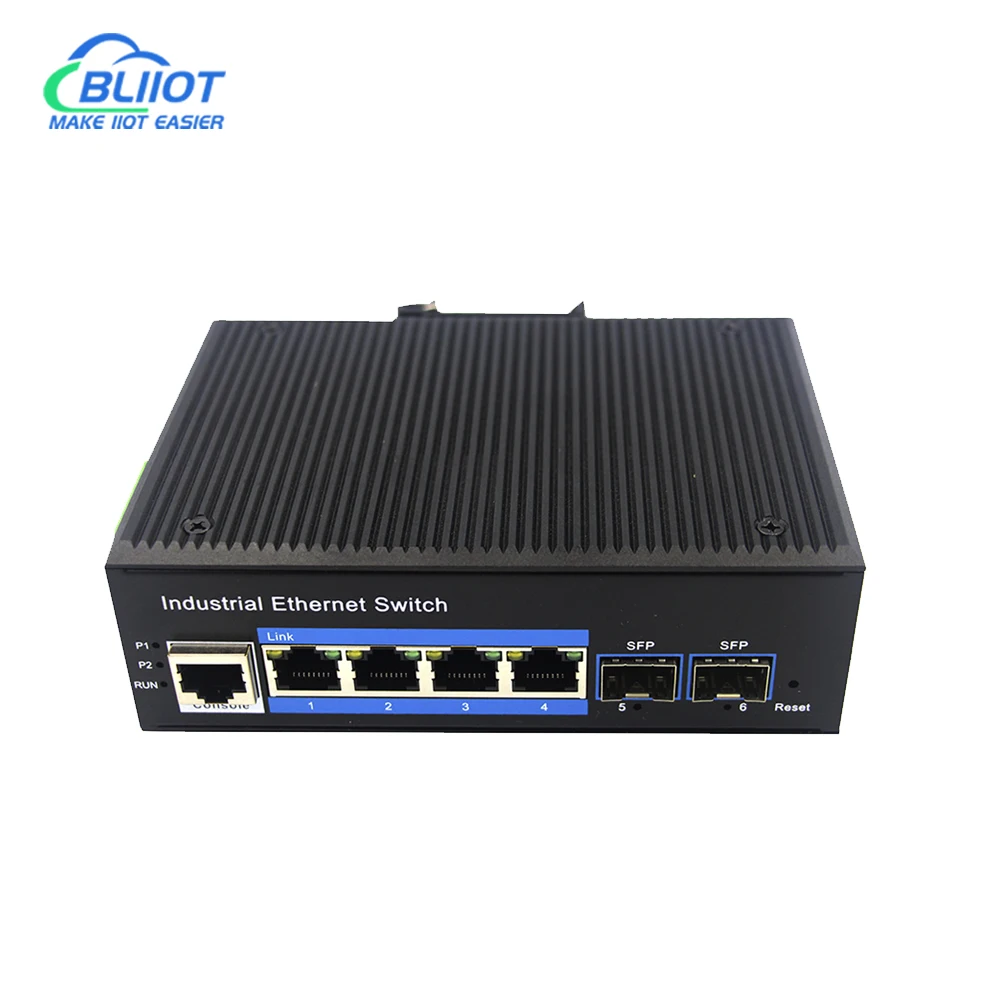 BLiiot Managed Switches Ethernet Switch Gigabit 2 Optical 4 Electrical 10-port 10/100/1000Mbps Network Switch enlarge