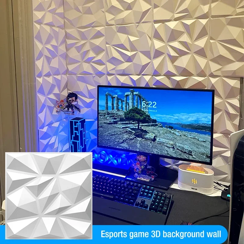 30x30 см декоративная 3D настенная панель волна алмазный дизайн не самоклеящаяся