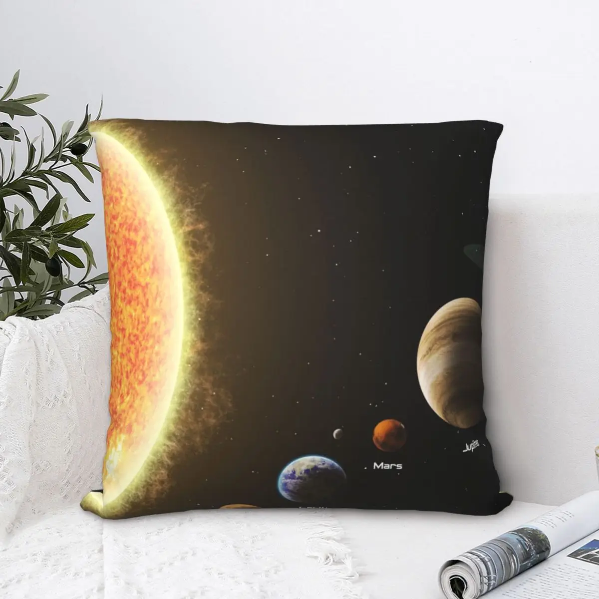 

Sci Fi Solar System Pillowcase Printing Polyester Cushion Cover Gift Space Planet Pillow Case Cover Home Square 45X45cm