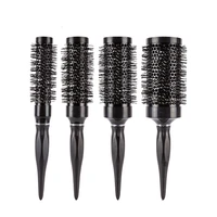 hair styling hair brush nylon comb cylinder curly hair rolling comb thermal aluminum tube round barrel hair comb salon tool