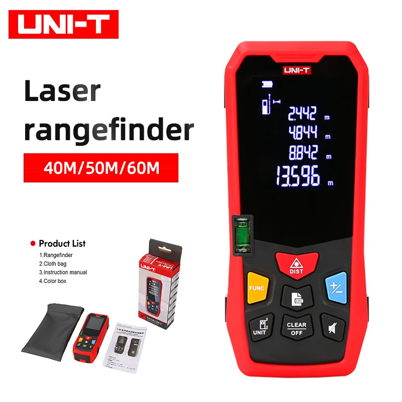 

UNI-T Handheld Laser Rangefinder Distance Meter UT390B+ 40M 50M 60M 80M Medidor Laser Tape Build Measure Device Electronic Ruler