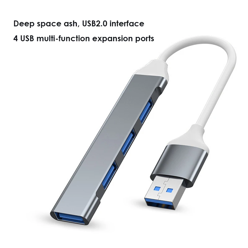

Мини-разветвители, 4-портовый концентратор USB 3,0, концентратор 2,0, станция USB-адаптера, Ультратонкий концентратор данных с портом, алюминиевый...