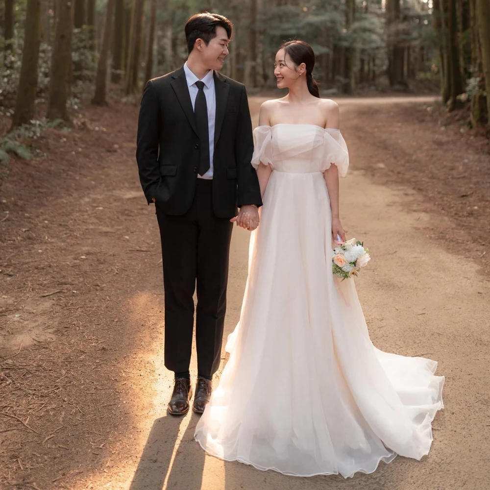 

Женское винтажное свадебное платье с открытыми плечами, из органзы