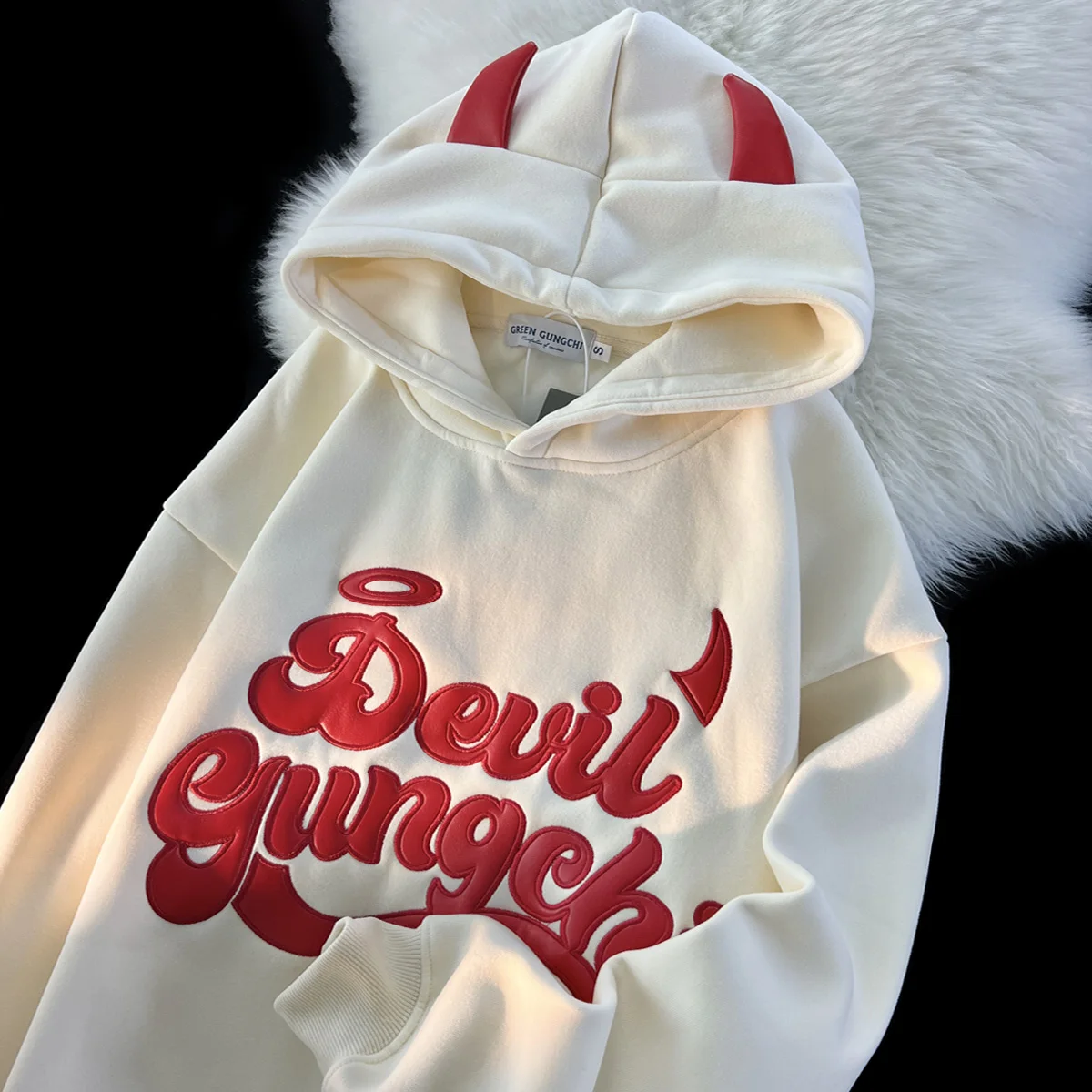 

Толстовка с капюшоном и вышивкой в стиле Харадзюку