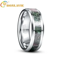 bonlavie aaa quality mens 8mm tungsten carbide ring matte finish beveled edges size 7 to 12