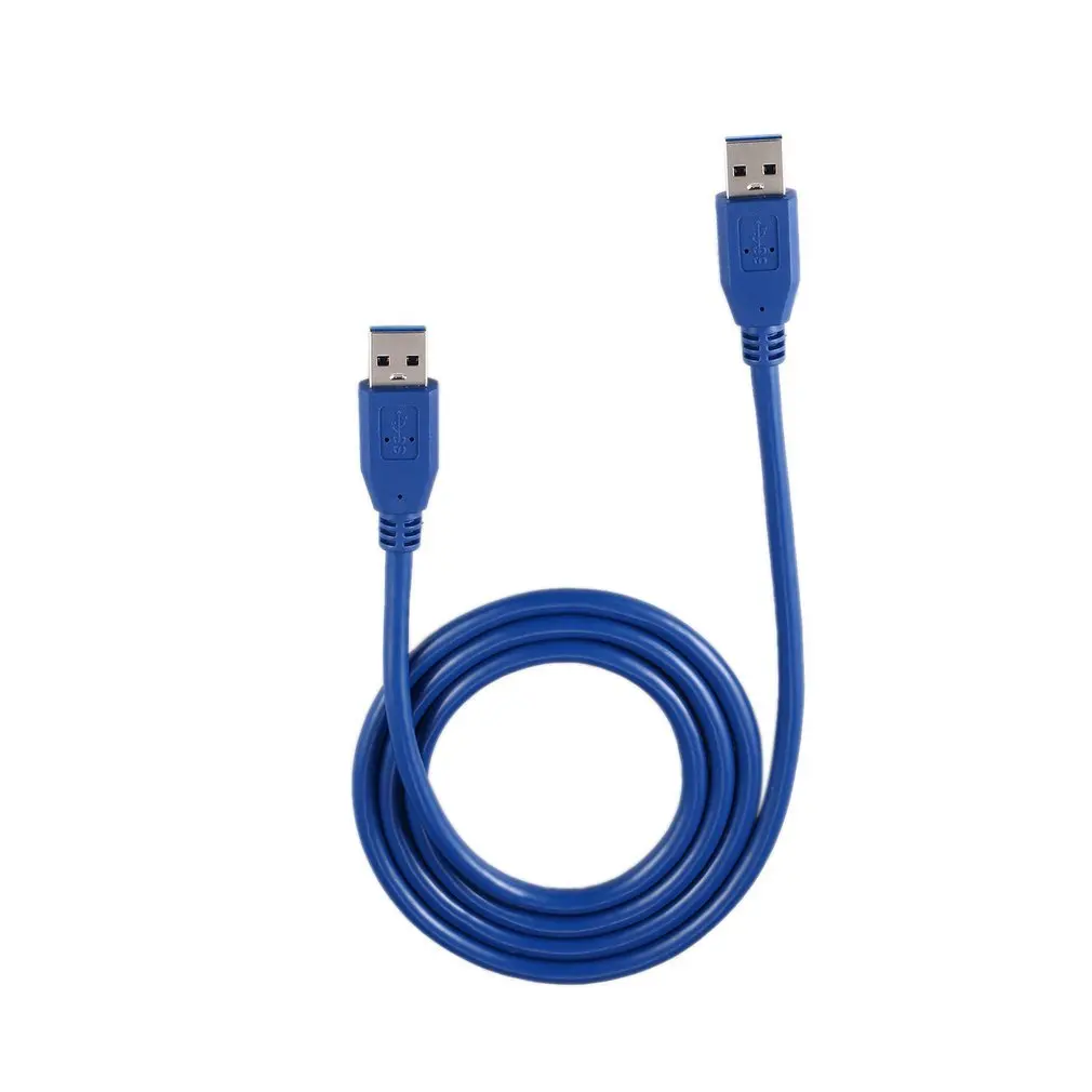 

Портативный высокоскоростной компьютерный кабель USB 3.0 Type A папа-тип A папа M/M M2M, кабель-удлинитель, провод, синий, твердый, 3 фута/1 м