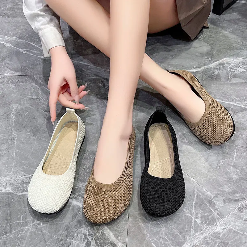

Shoes Woman Comfortable And Elegant Female Footwear Low Heels Shallow Mouth Soft Round Toe Casual Sneaker Summer Dress Retro