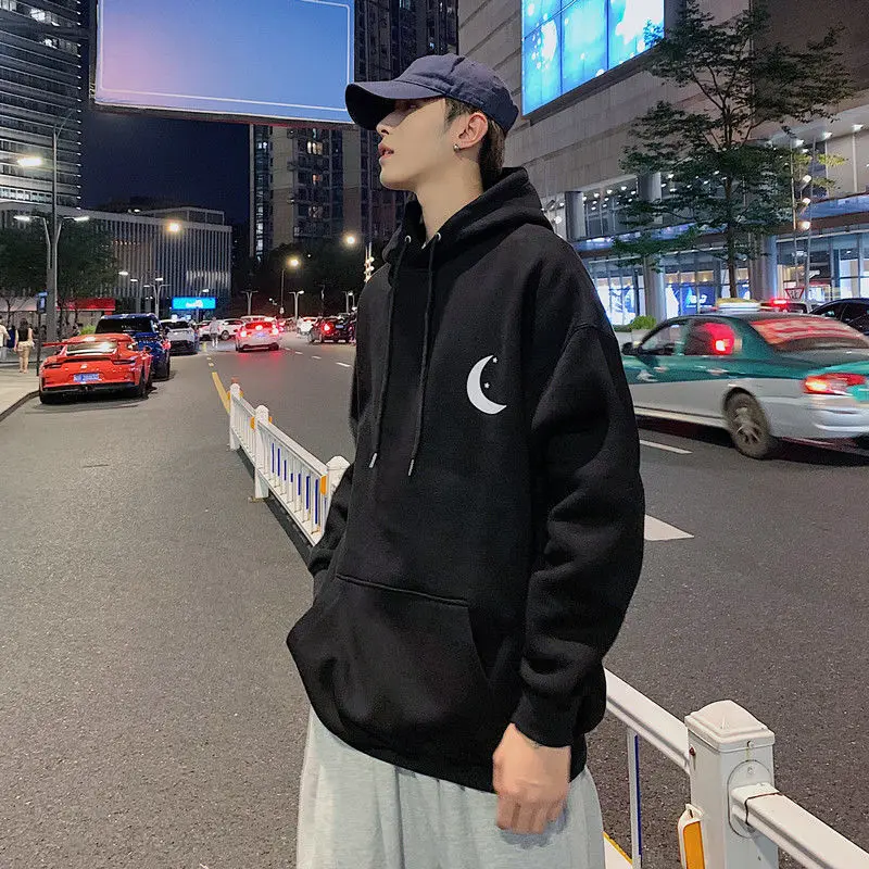 С капюшоном толстовки для пар унисекс стиль Ins рандомный дизайн уличная одежда в