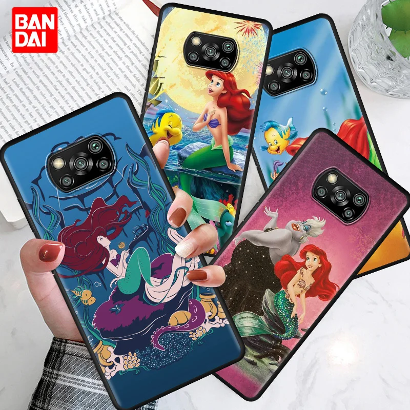 

Disney Ariel Cartoon Phone Case for Xiaomi Mi Poco X3 NFC M3 F3 Note 11 10s 10t 9t K40 Pro Plus Ultra Shell Bag
