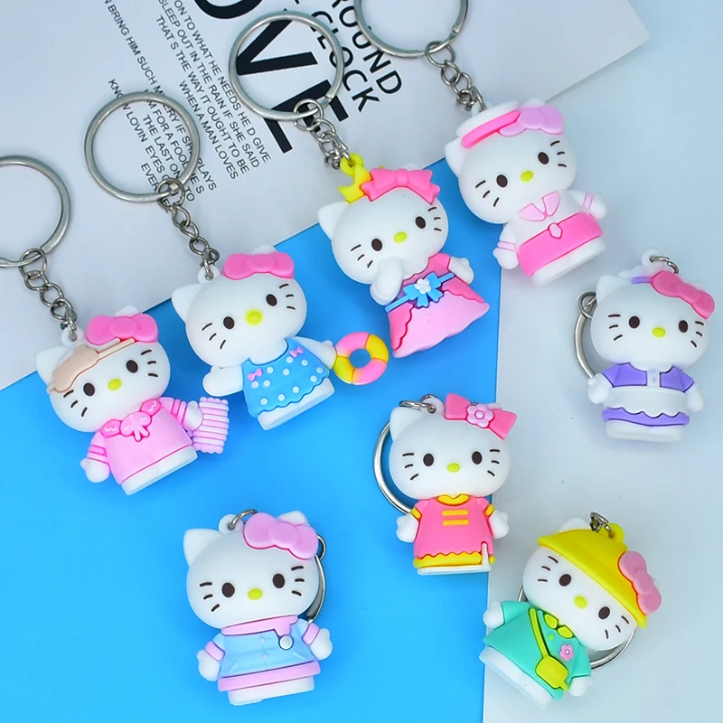 Брелок для ключей Hello Kitty милый мультяшный брелок-кукла KT мультяшная кукла
