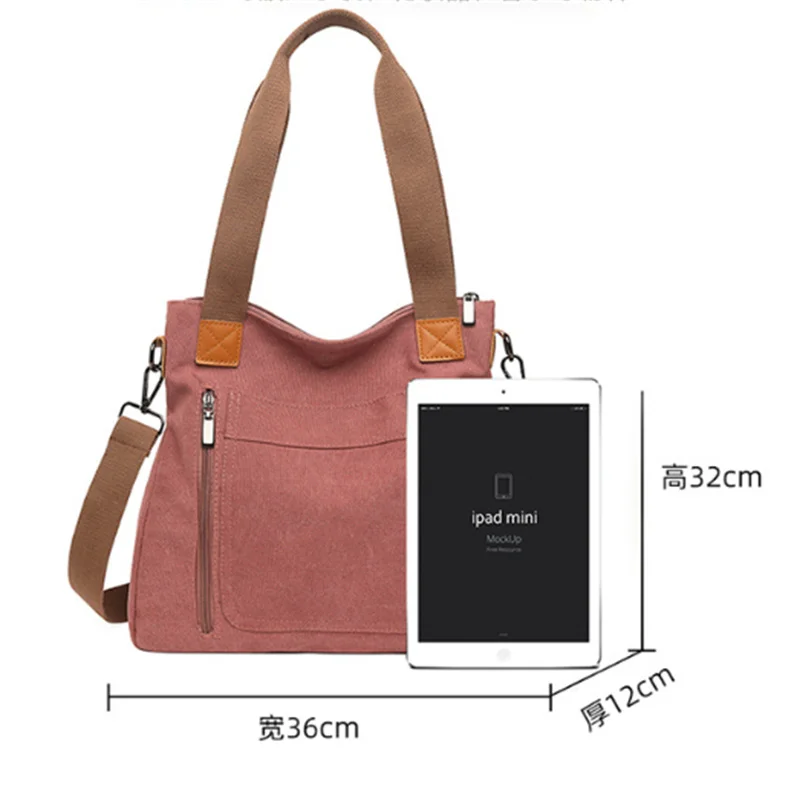 Fashion Luggage &Bags Women's Handbags Shoulder Korean Version Simple Large Capacity Casual Canvas Tote File Storage Crossbody