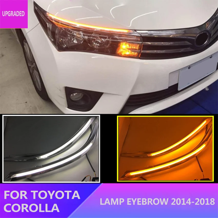 Автомобильный светодиодный DRL фонарь 12 В дневные фонари для Toyota Corolla 2014-2018