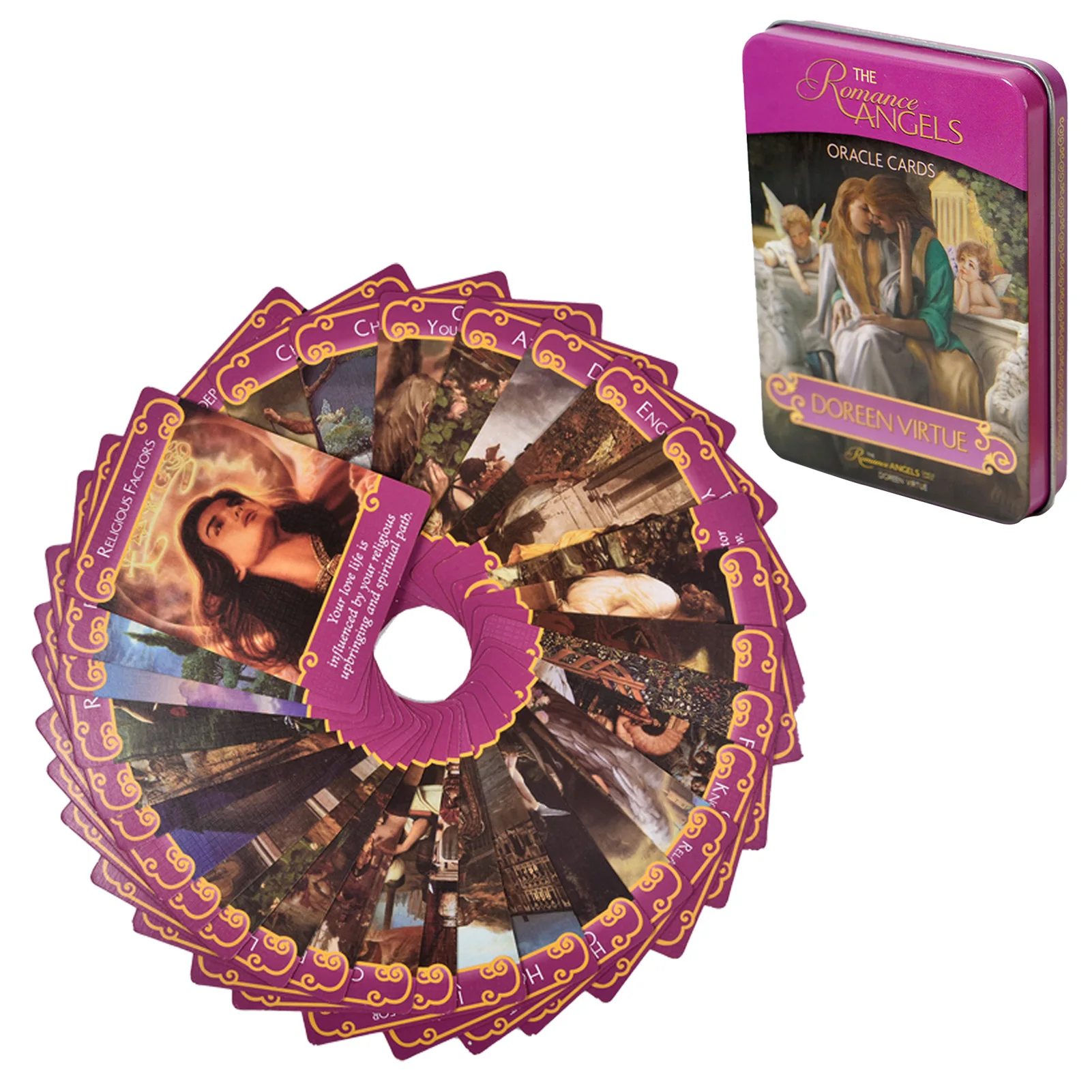

Romance Angels Tarot Card 44 Pcs The Romance Angels Tarot Deck Iron Box Rider Tarot Card Casual Board Game Card The Rider Tarot