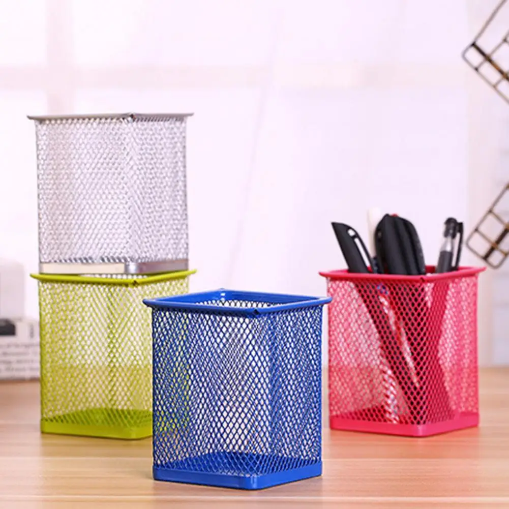 Great Pencil Container Long Lasting Wrought Iron  Pen Holder Desktop Pencil Sharpener Holder Tools   for Home  Pen Pot