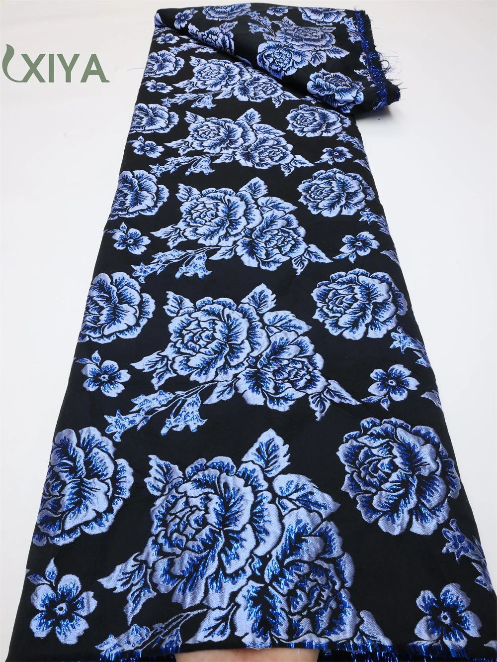 XIYA Blue 2022 High Quality African Brocade Lace Material French Nigerian Flowers Lace Fabrics For Wedding Dress Sewing LY672-3