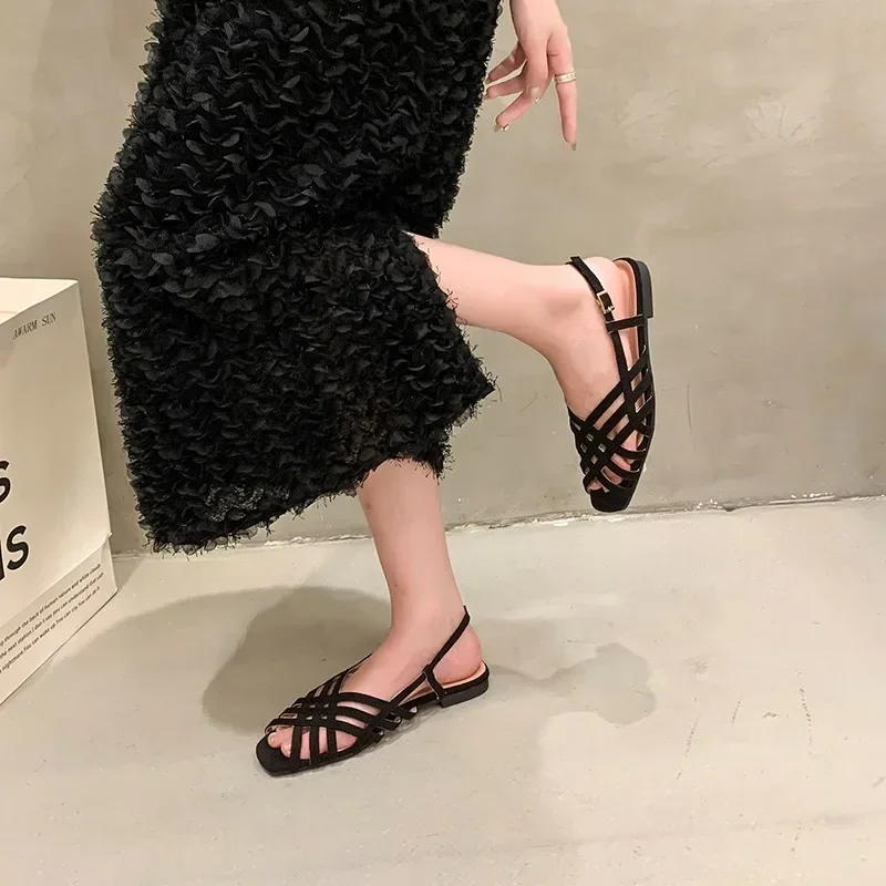 Женские универсальные Босоножки с открытым носком однотонные удобные