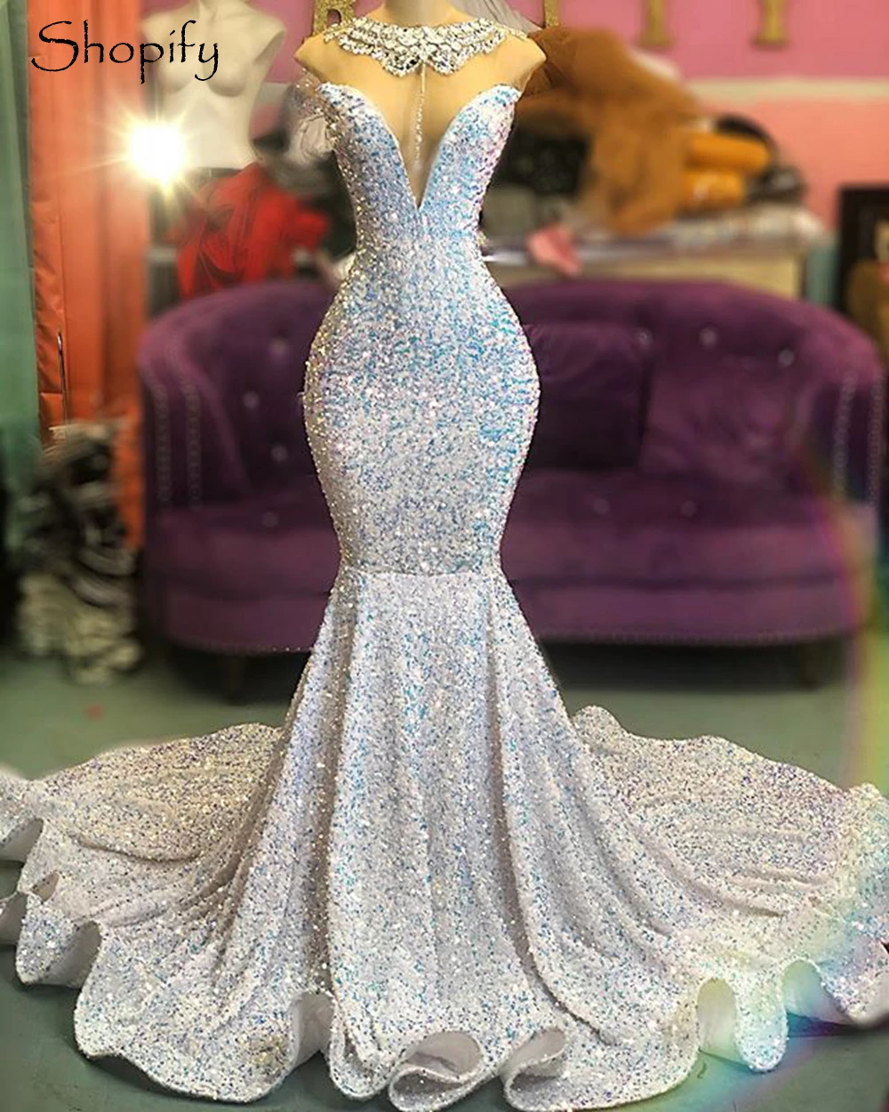 

Сексуальное платье в стиле русалки с прозрачным вырезом сверкающие кристаллы белый бархат блестки Африканское черное платье для выпускног...