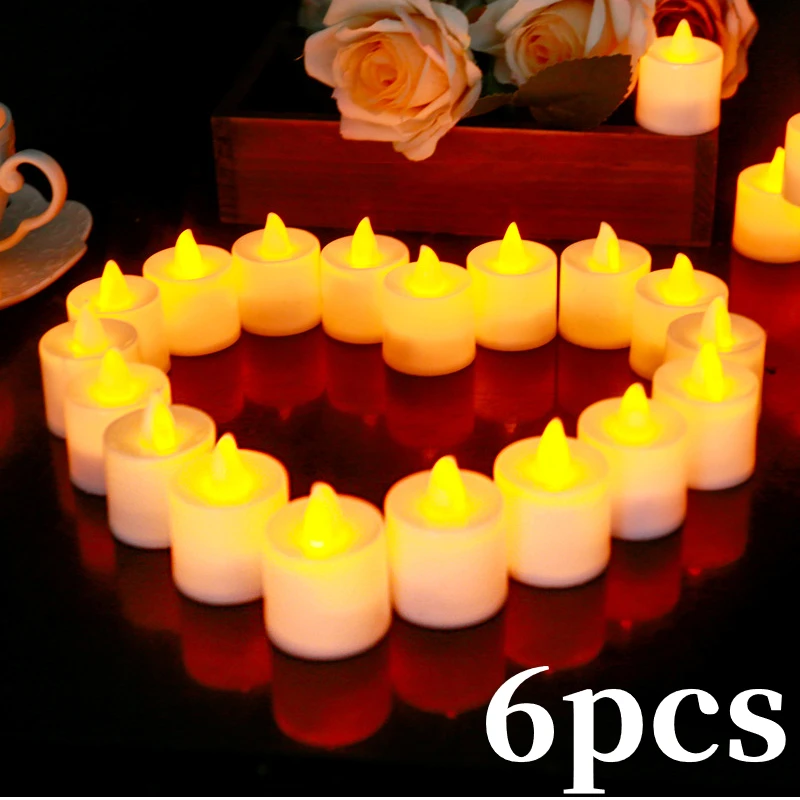 

6 шт., беспламенные светодиодные свечи