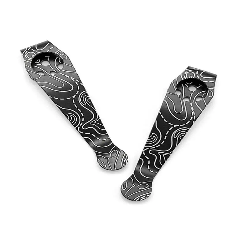 Фото Нож с ЧПУ с топографическим узором, титановый карманный зажим для Spyderco Paramilitary2 C81 C223 C10 C11 G10 Police Yojimbo2 Szabo №3