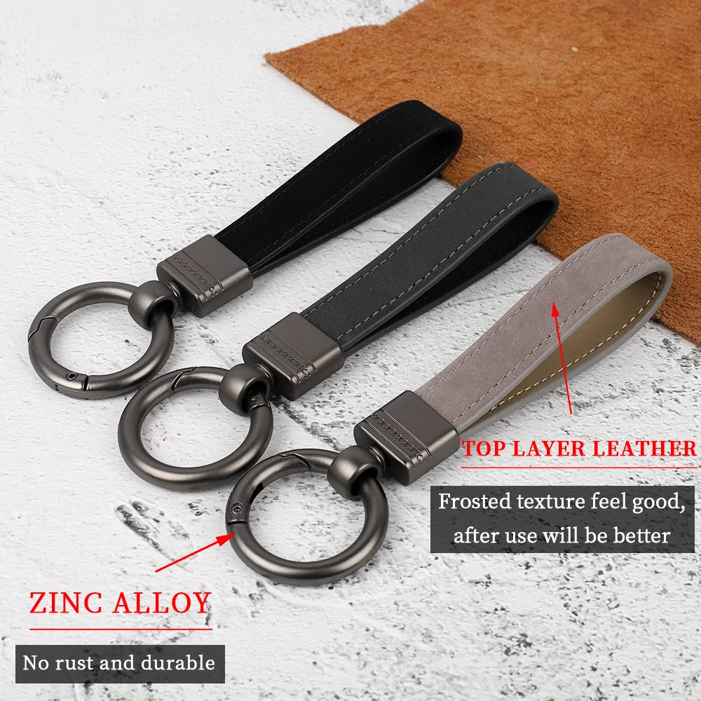 Роскошный брелок из натуральной кожи однотонная Пряжка кольцо для