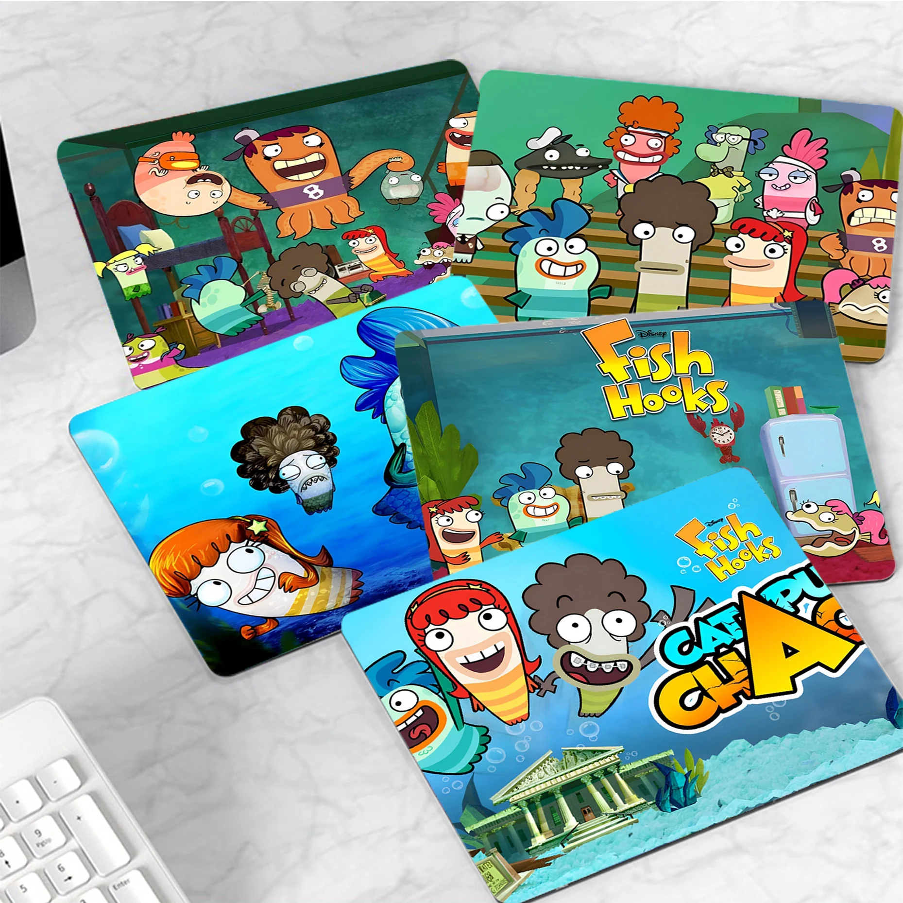 

Disney Fish Hooks Mousepad Animation Office Computer Desk Mat Table Keyboard Big Mouse Pad Laptop Cushion Non-slip Desktop Mat