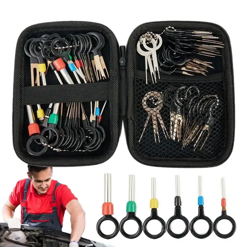 

Terminal Removal Kit Pin Extractor Wire Terminal Removal Depinning Tool Kit 78pcs Wire Terminal Removal Set Auto Terminal