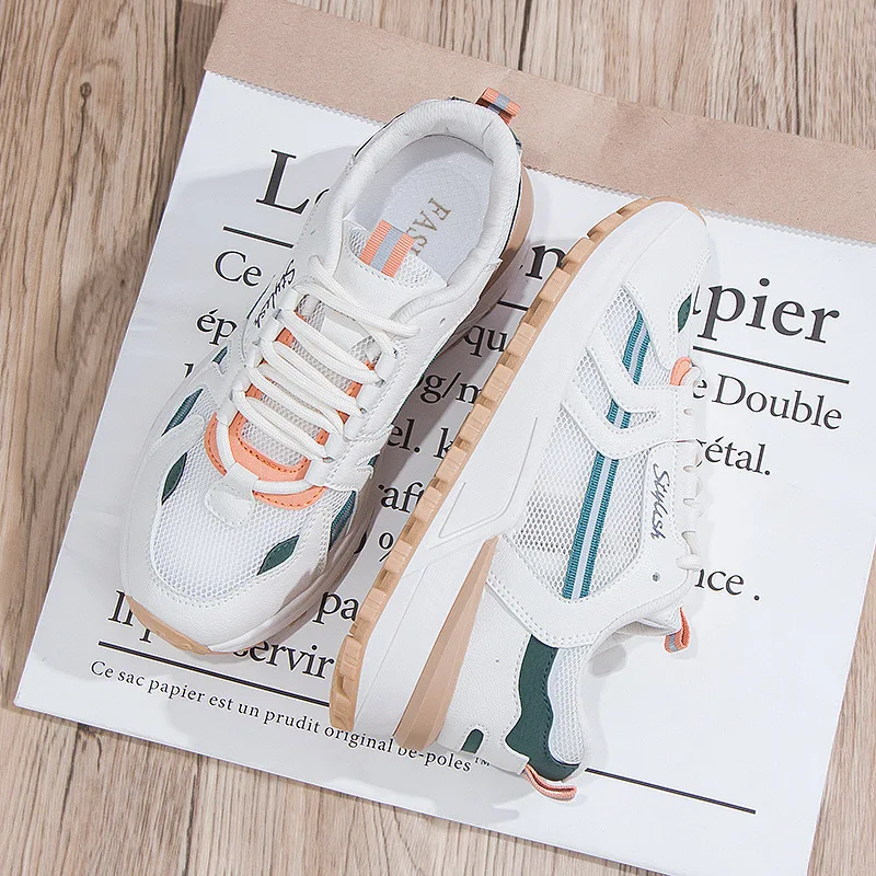 Women Shoes 2022 Summer New Shoes Women's Ins Tide Mesh Breathable Women's Shoes All-match Running Shoes Student Sports Shoes