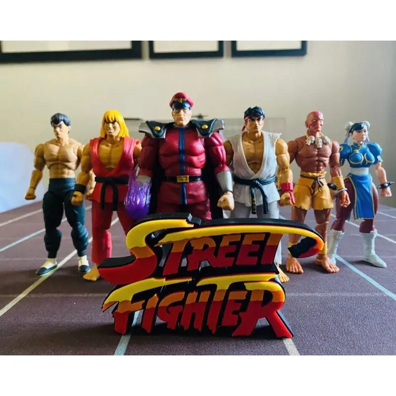 Фото Аниме-фигурка Street Fighter 3D: стенд-лого-модель из PLA, персонажи Рю и Кен, для аркадных игр, косплея, выставок, декоративное украшение, игрушка, подарок №5