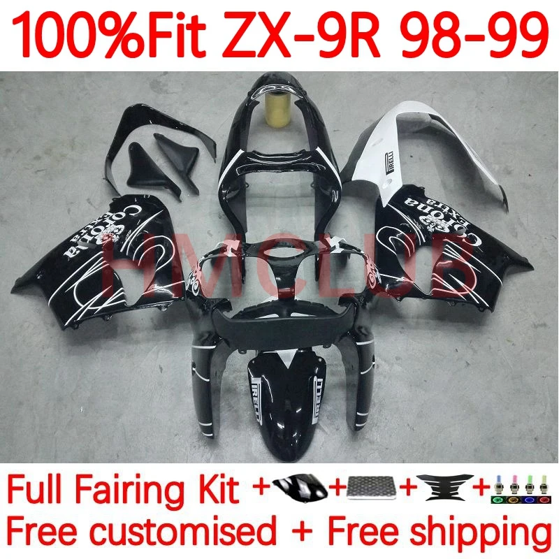 

Инжекционный корпус для KAWASAKI NINJA ZX9 ZX 9R 9 R 900 CC 900CC ZX900 ZX9R 1998 1999 ZX-9R 98 99 OEM обтекатель 65No.12 черный белый