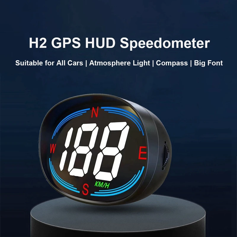H2 Автомобильный цифровой спидометр GPS HUD Heads Up Дисплей для всех автомобилей