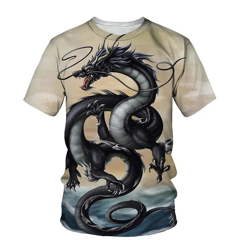2022 Chinese Style T-shirt Men Summer Fashion Animal Animal Dragon 3d Printing T Shirt For Women Men Casual Short-sleeved Top