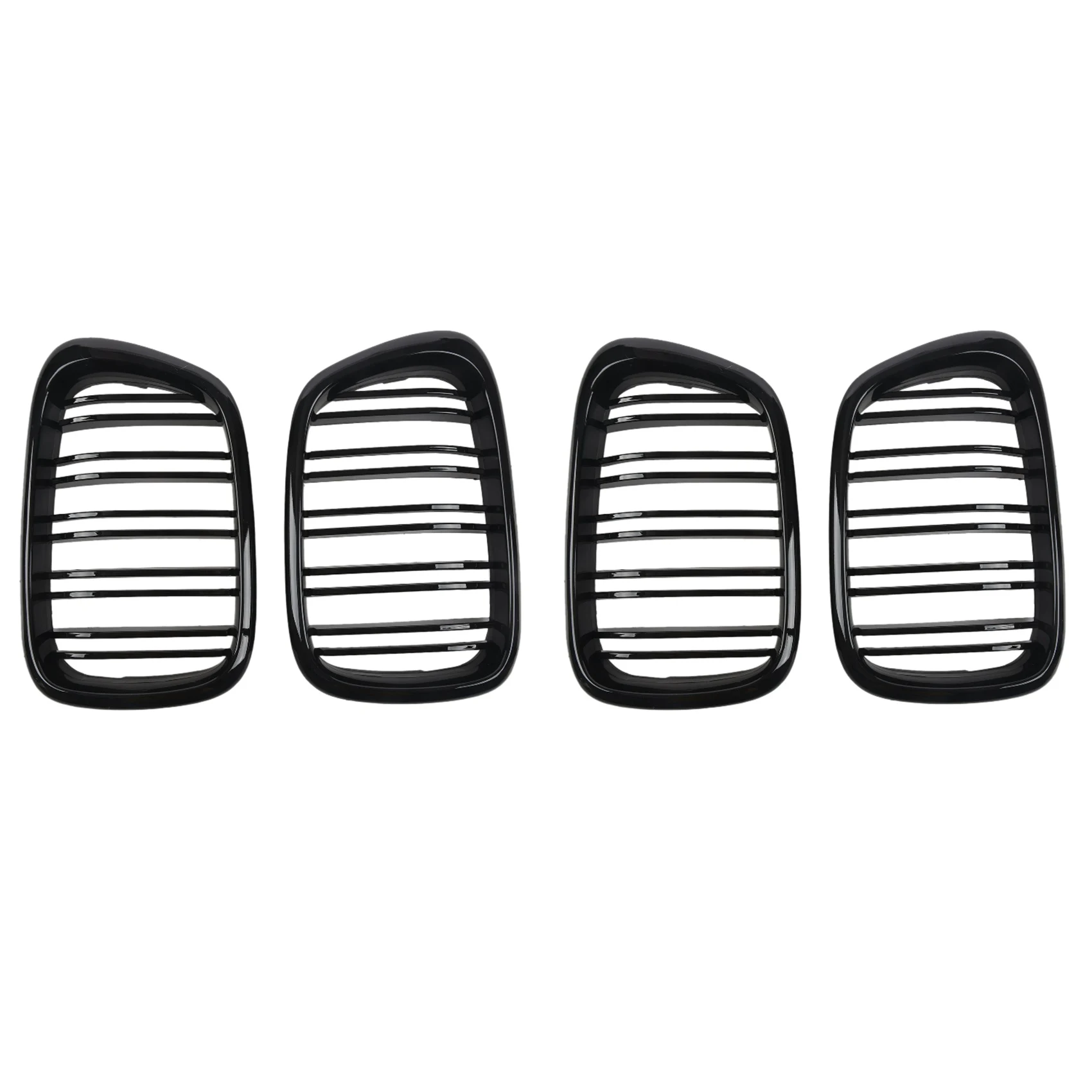

2X Glossy Black Front Hood Kidney Grille Grill ABS Dual Line Compatible for E39 5-Series 525 528 1995-2004