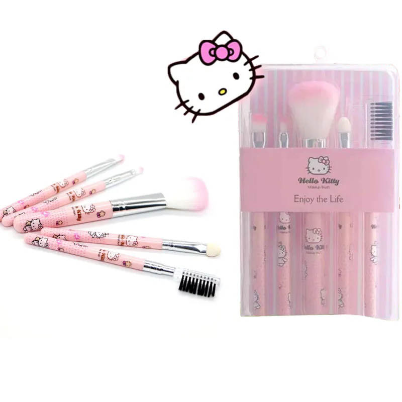 

5 шт./компл. Kawaii Sanrios Кисть для макияжа Hellow Kittys мультяшный портативный многофункциональный набор кистей для макияжа игры игрушки для девочек ...