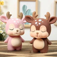cartoon deer shaped money boxes creative resin coin piggy bank saving box bedroom tabletop decoration figurines gift accessories