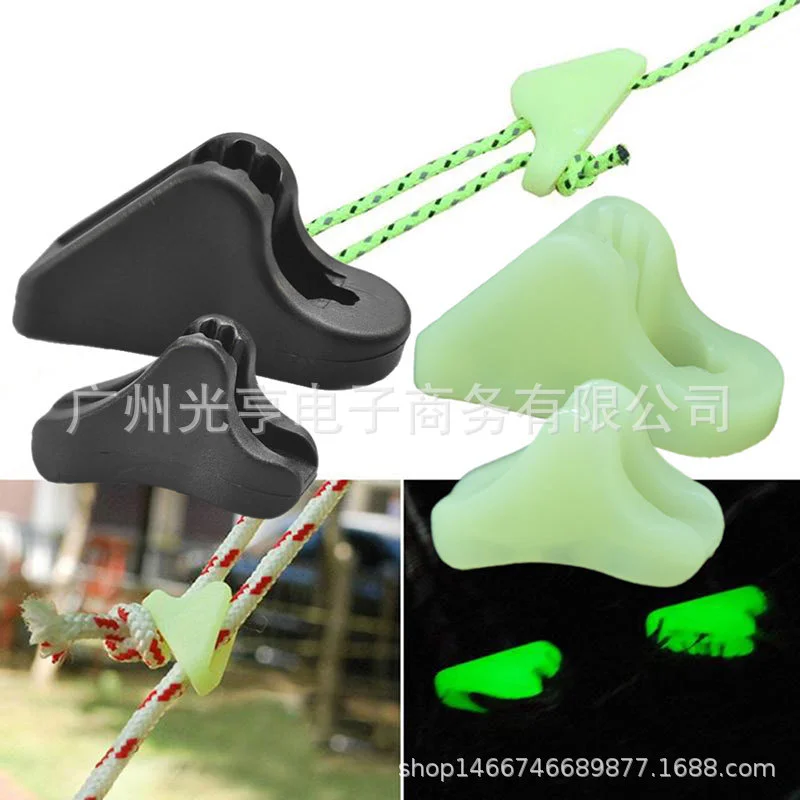 

100 Pcs Triangles Buckle Paracord Fastener Tent Awning Wind Rope Pull Stopper for Outdoor Mountain Camping Accessories Plastic