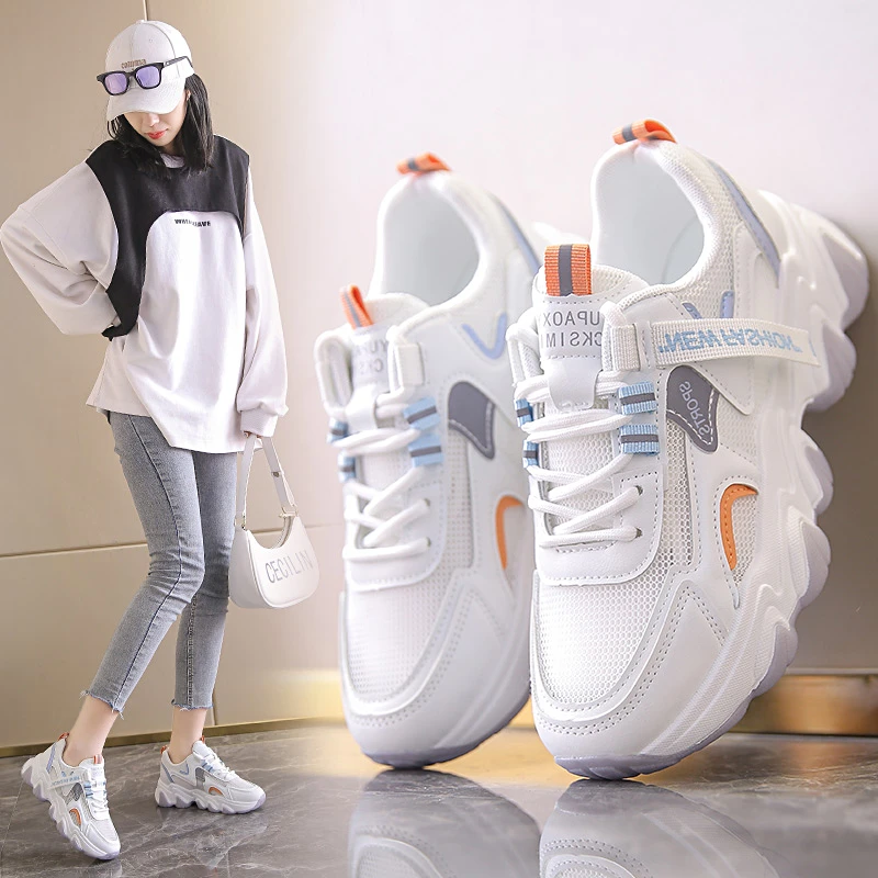 Women Platform Shoes Fashion Sneakers Woman Casual High Qualtiy PU Ladies White Increased Female Trainers Promotion |