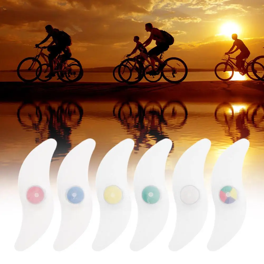 

LED Bicycle Spokes Light S-Type Willow Leaf Light Safety Warning Light Bike Outdoor Riding Accessories With Battery