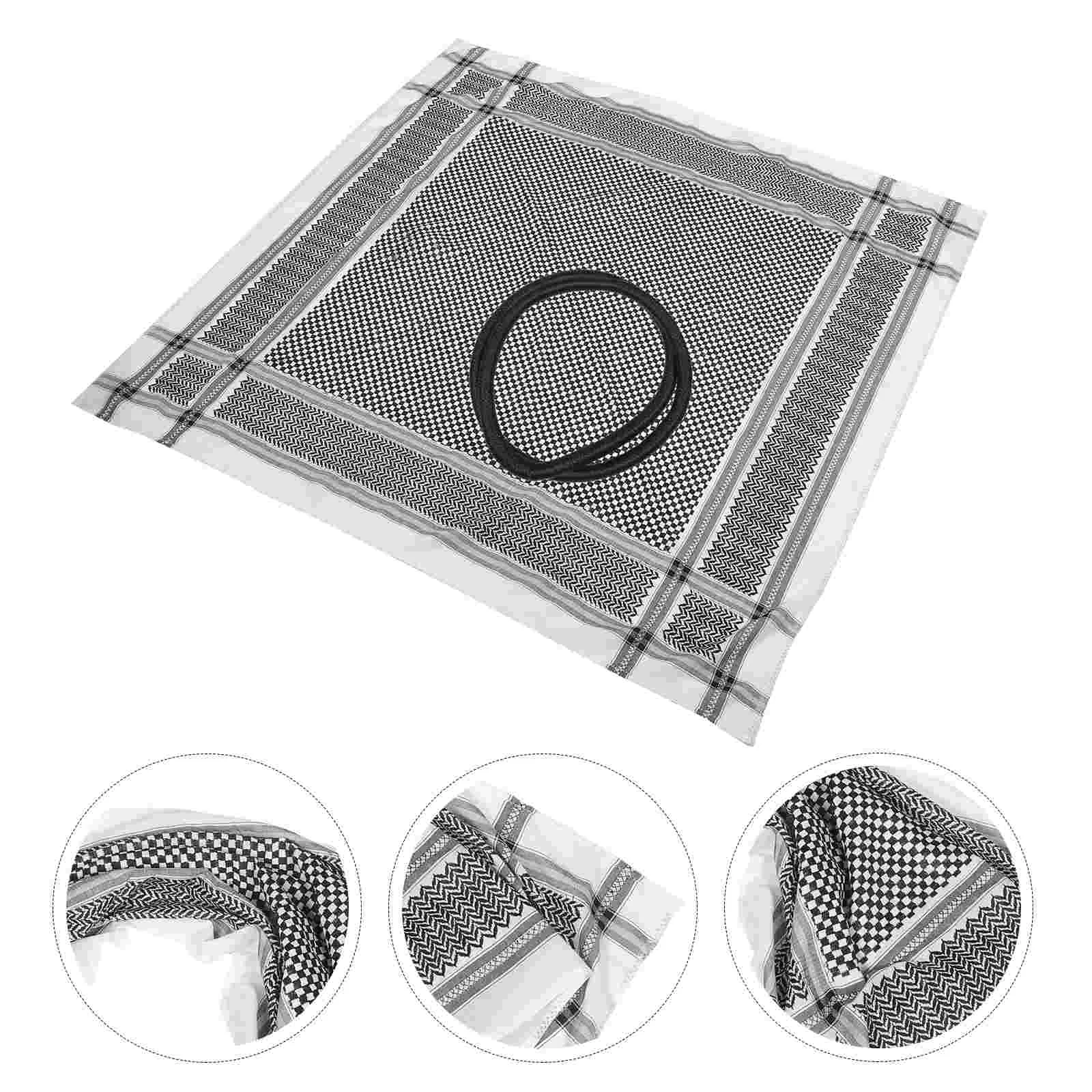 1 Set Men Arab Turban Dubai Kerchief Muslim Headwear Men Arab Turban Headband