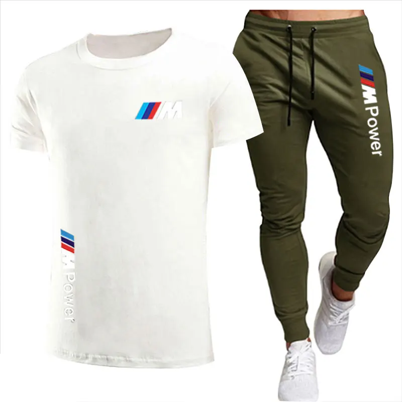2022 Brand Fashion Casual Sports Wear Summer Alphabet Print Men's jogging wear Fitness wear T-shirt+pants 2 sets