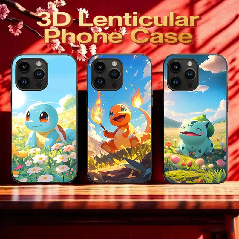 Фото Чехол для телефона Pokémon Squirtle/CharmanderBulbasaur 3D с аниме для IPhone, SAMSUNG, Xiaomi/Redmi, т. д. Креативный чехол для телефона в подарок №1