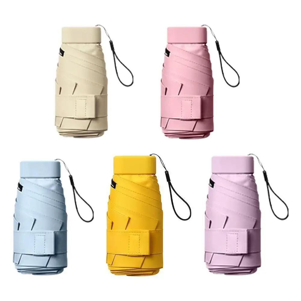 

Mini Compact Pocket Umbrella For Women Light 6 Folding And Rain Small Card Bag Umbrellas Paraguas Mujer Y0j3