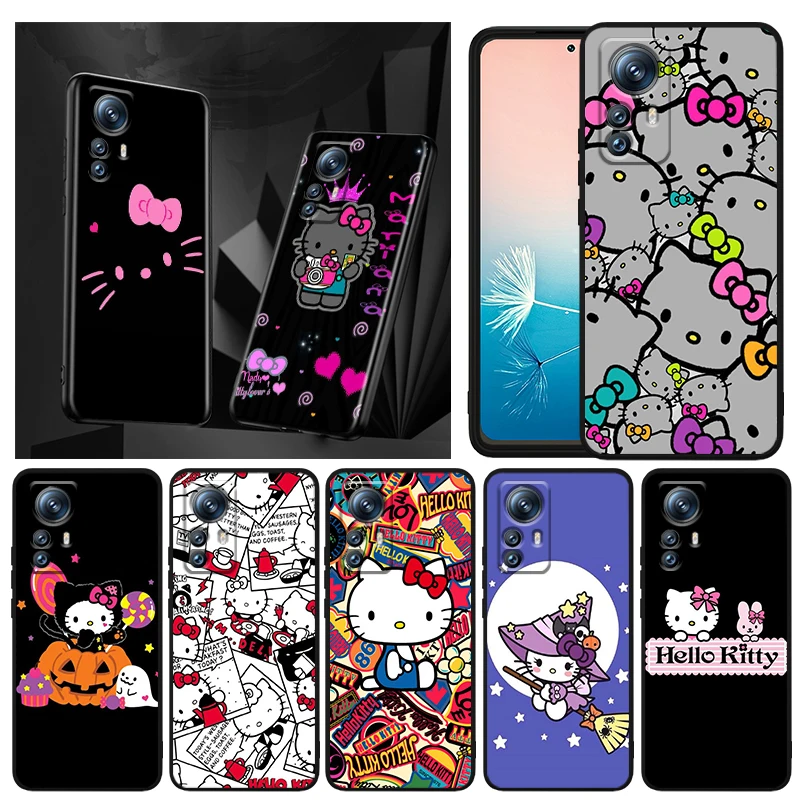 

Sanrio Hello Kitty Cartoon Phone Case For Xiaomi Mi 13 12T 12S 12X 12 11 11T 11i 10T 10 Pro Lite Ultra 5G Black Funda TPU Cover